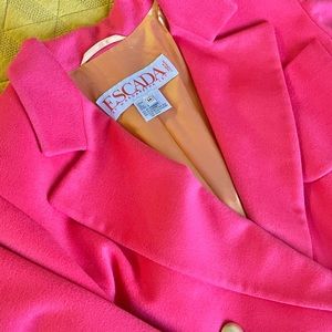 Size 34 Escada Margaretha Ley RN61891 Wool double breasted jacket neon Coral